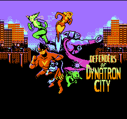 Defenders of Dynatron City title screen for NES